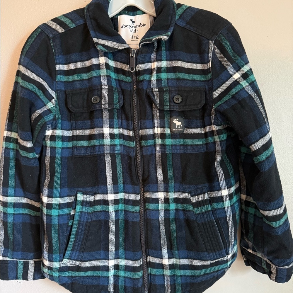 Abercrombie Kids Blue and Green Striped Jacket